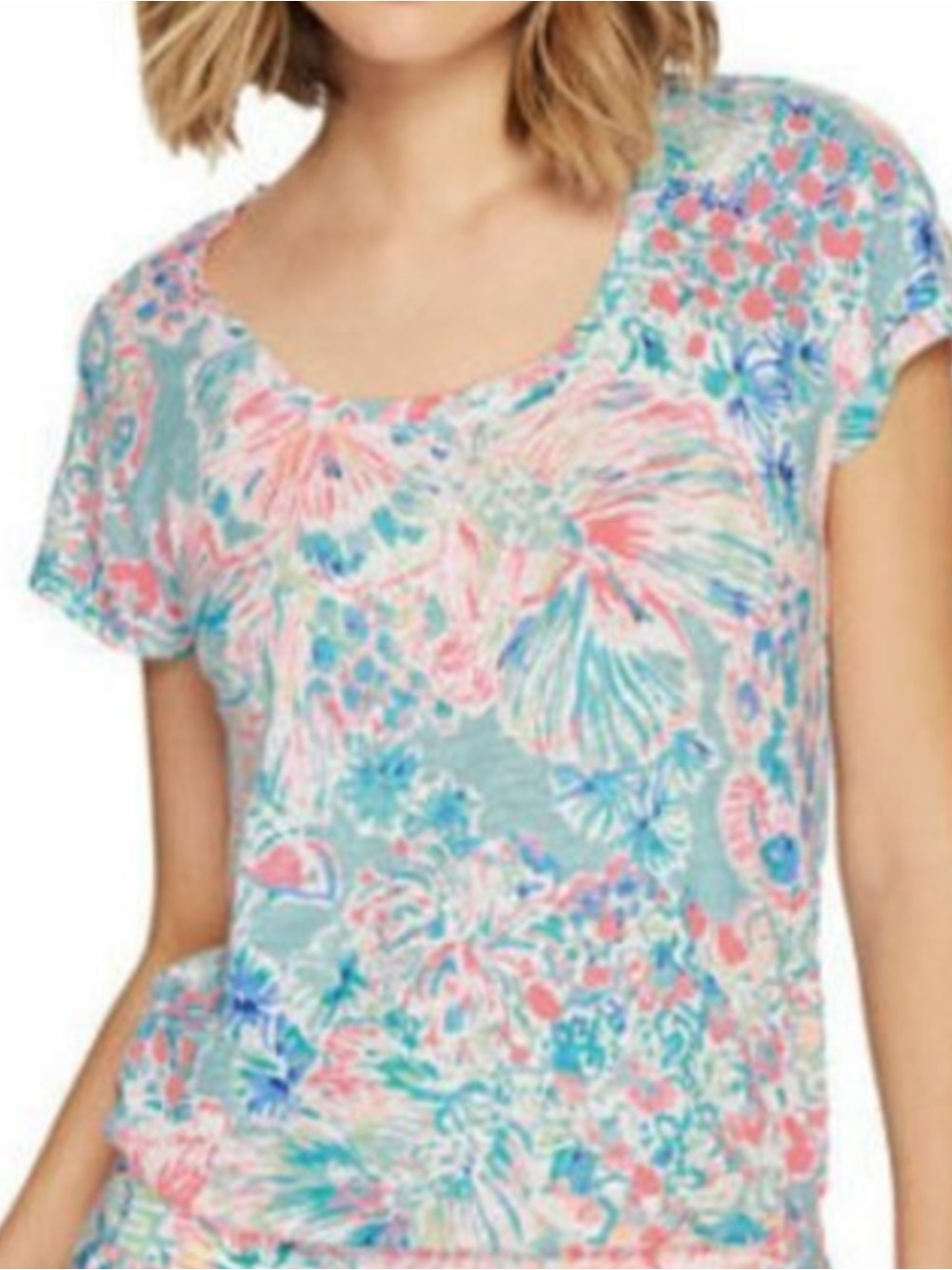 Lilly Pulitzer Serene Blue Gypsea Linen Beach Top size XL